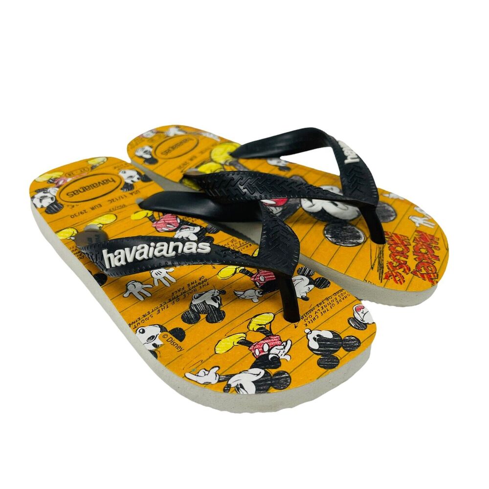 Havaianas Toddlers Sz 11/12C Mickey Mouse Flip Flops Beach Vacation